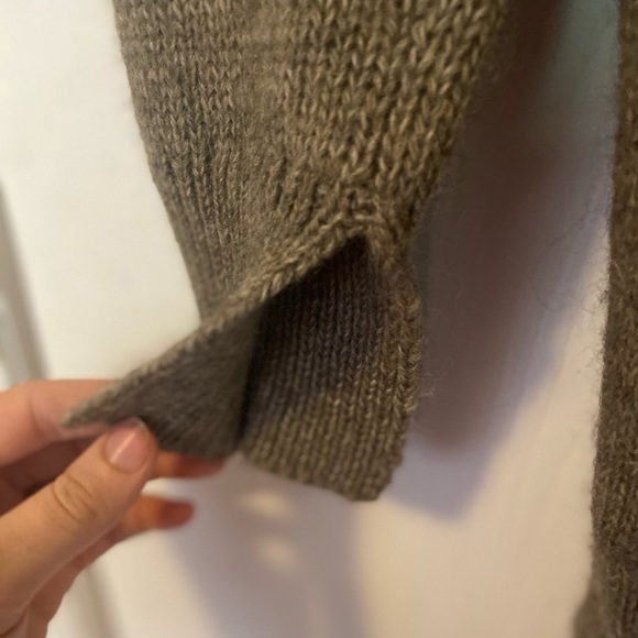 Pam & Gela Oatmeal Brown Button Up Sweater Size P - Picture 7 of 7